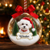 Custom Dog Photo & Name 3D Acrylic Ball Ornament CH07 180410