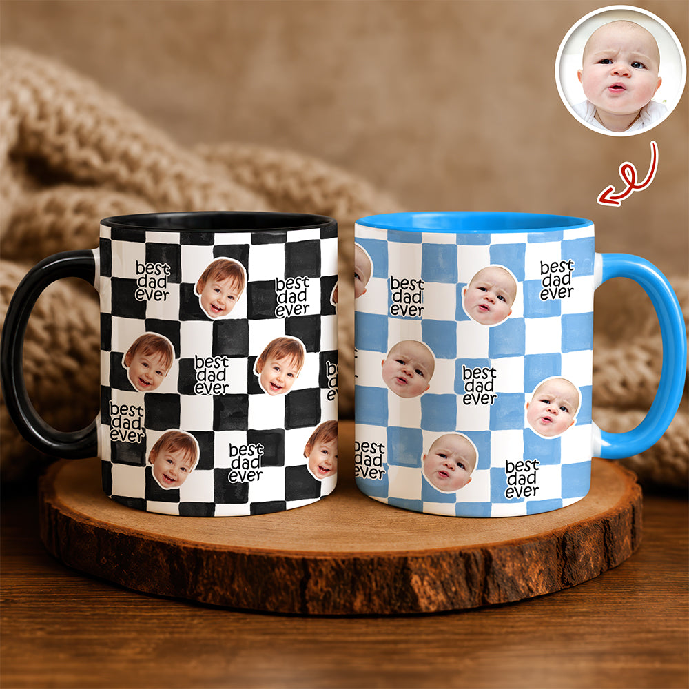 Custom Baby Face Best Dad, Mom Ever Personalized Gift for Parents Accent Mug HA75 921478
