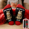 Custom Photo This Human Belongs To Dog Cat Crew Socks HA75 897616