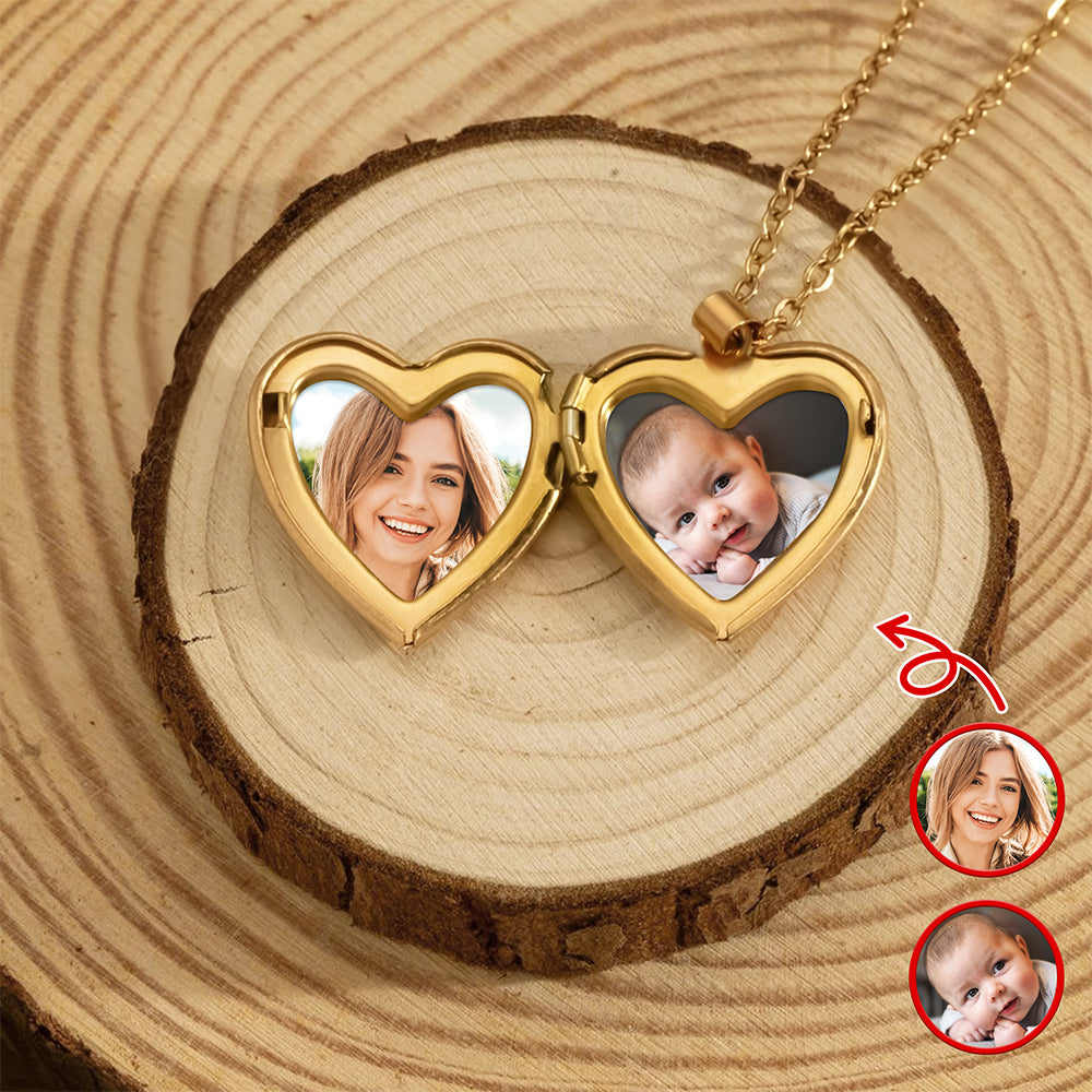 Custom Photo I Love You, Mommy Heart Locket Necklace Mother's day Gift HA75 920702