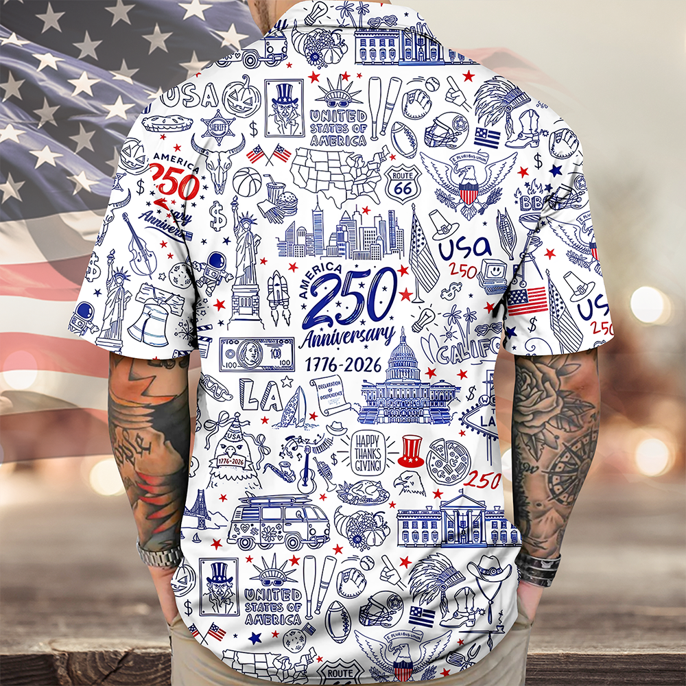 USA 250th Anniversary Patriotic Hawaii Shirt HA75 920884