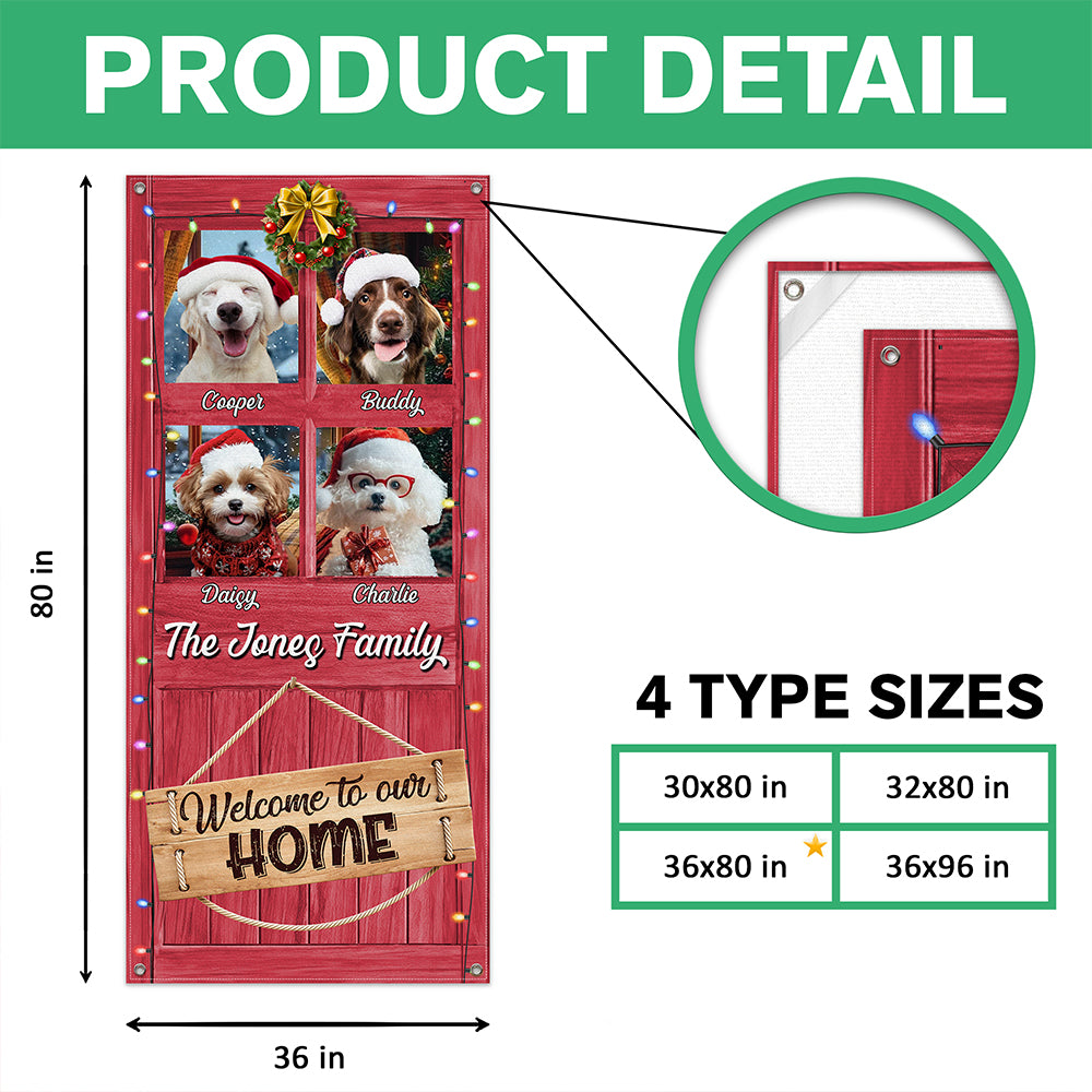 Custom Dog Photo Welcome To Our Home Peeking Pets Door Cover HO82 900240