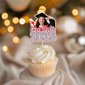 Custom Photo Class of 2025 Graduation Decoration Cupcake Toppers HA75 891996
