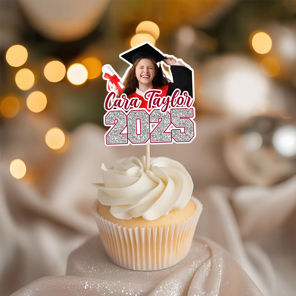 Custom Photo Class of 2025 Graduation Decoration Cupcake Toppers HA75 891996
