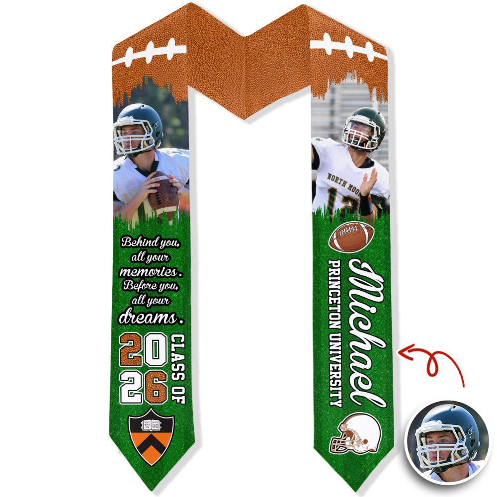 Custom Photo Football Class Of 2026 Graduation Stoles CH07 910712