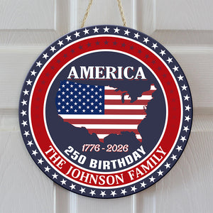 Custom Name America 250 Birthday 1776-2026 Personalized Door Sign HA75 898482