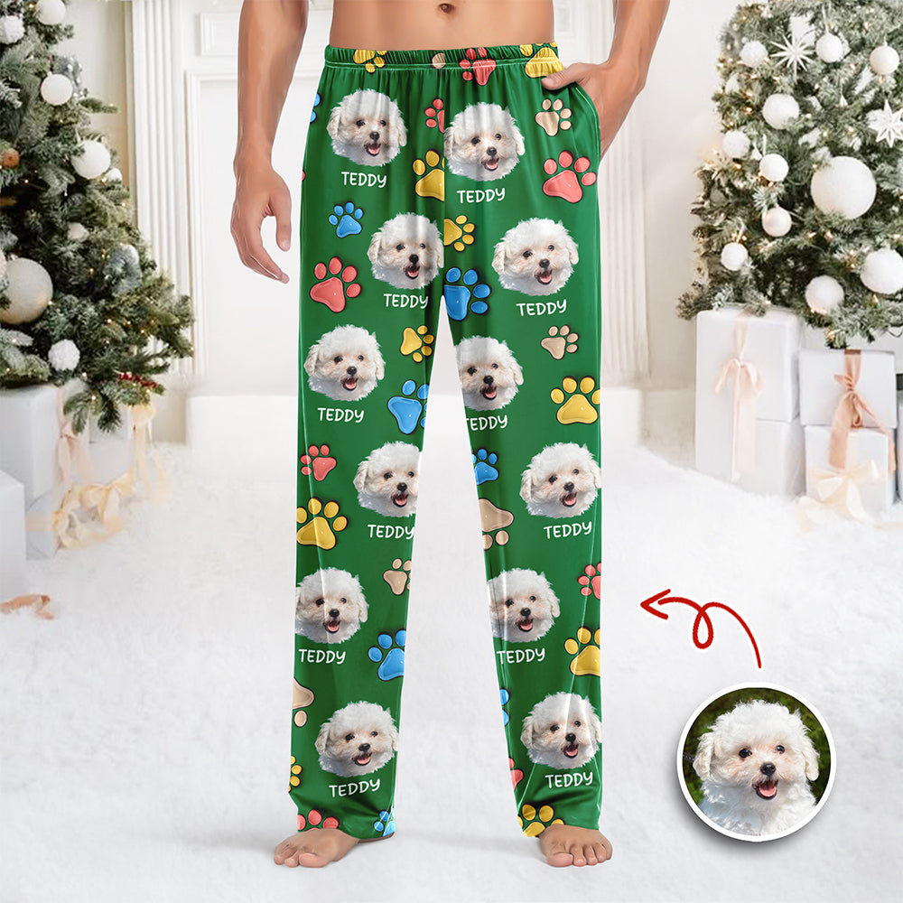 Custom Dog You Left Paw Prints On My Heart 3D Inflated Effect Sweatpants HO82 900378