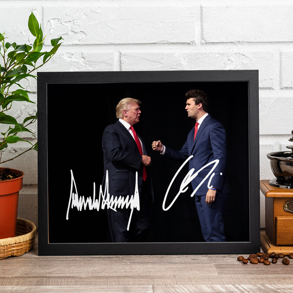 Charlie Kirk - Donald Trump Autographed Signed Picture Frame ...