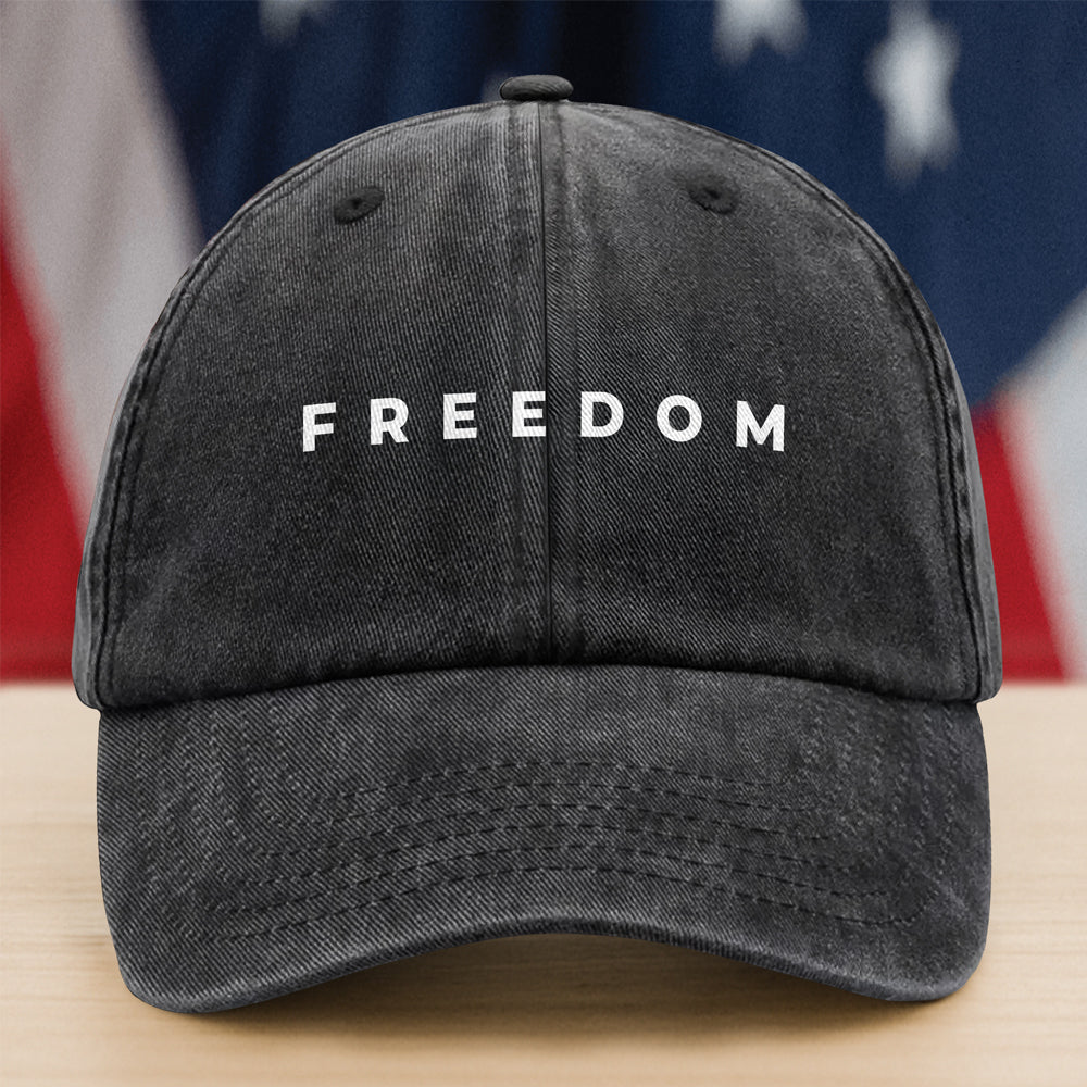 Charlie Kirk Freedom Washed Denim Baseball Cap HA75 64466