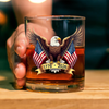 American Eagle and US Flag 250th Birthday USA Whiskey Glass HO82 900354