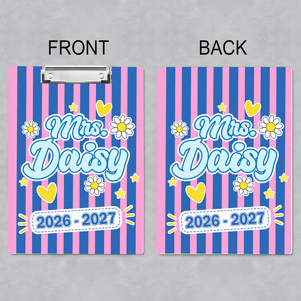 Custom Name Teacher Clipboard, Personalized Back to School Classroom Accessory LM32 669399