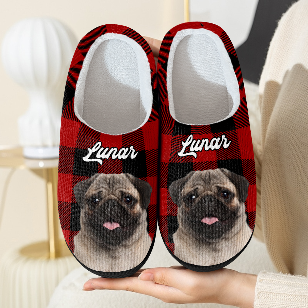 Custom Photo Christmas Dog Cat Slippers HA75 891300