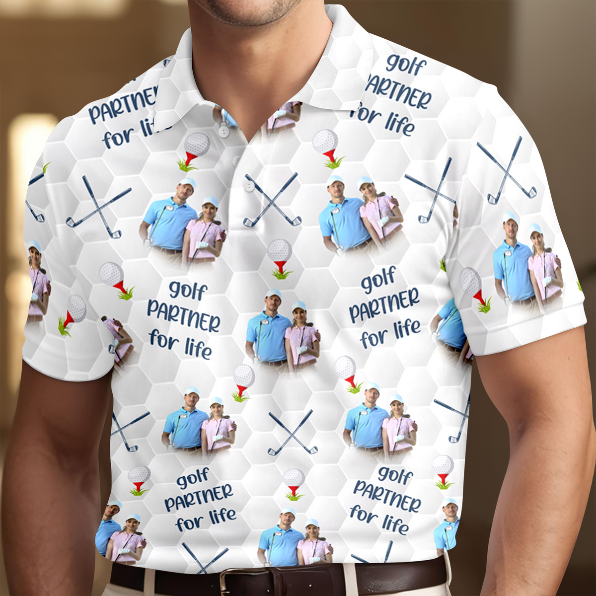 Custom Golf Partner For Life Photo Polo Shirt CH07 895530