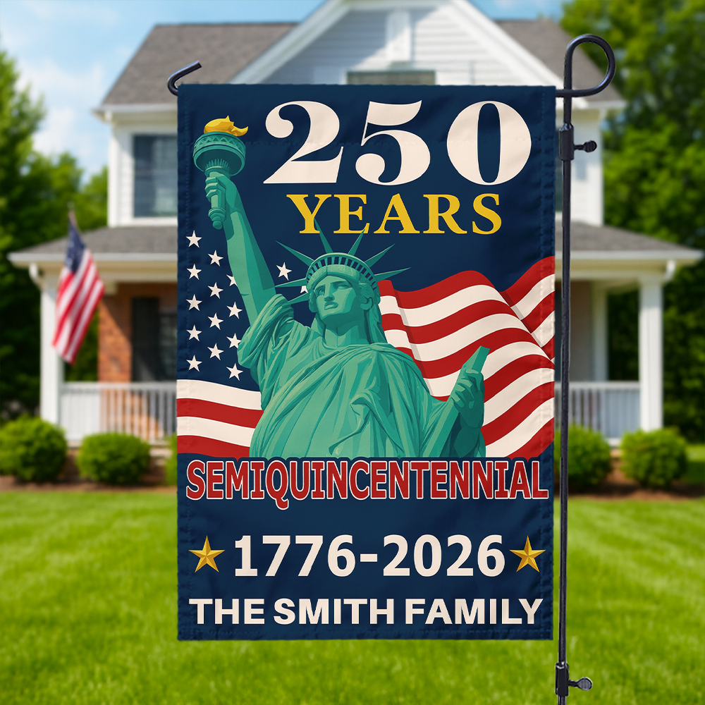 Custom Family Name 250 Years America 1776-2026 Semiquincentennial Garden Flag HA75 898324