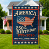 Custom Family Name Happy America 250th Birthday Garden Flag CH07 899598
