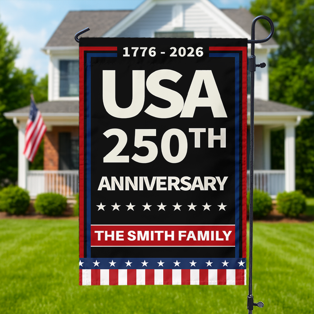 Custom Family Name Celebrate America 250th Anniversary Garden Flag CH07 899604