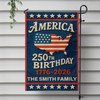 Custom Family Name Happy America 250th Birthday Garden Flag CH07 899598