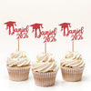Personalised Class Of 2026 Glitter Bachelor Cap Cupcake Topper - Graduation Party Decorations for Graduates HO82 901492
