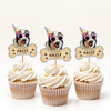 Custom Dog Photo With Bone Cupcake Toppers For Dog Birthday HO82 893664