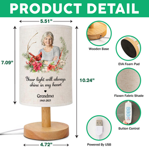 Custom Photo You Will Remain In Our Hearts Forever Memorial Fabric Lamp HA75 892360