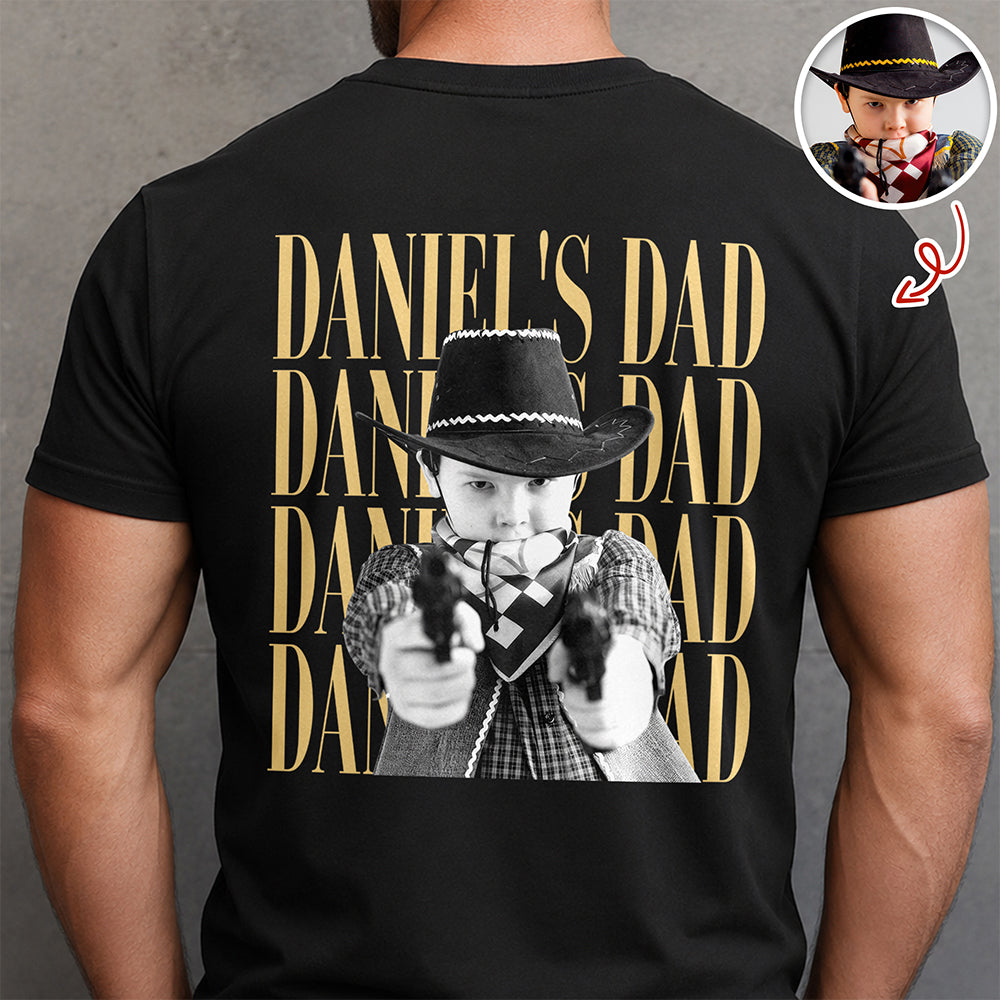 Personalized Vintage Photo Dad, Mom, Grandpa, Grandma Family Back Dark Shirt HA75 921522