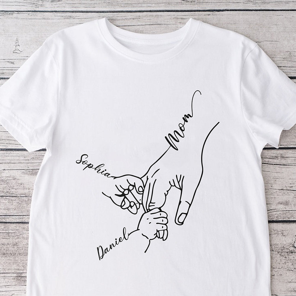 Personalized Handprint Shirt with Kids Names Bright Shirt Gift For Mother's Day HO82 902114