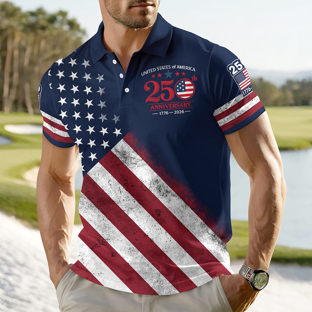 United Stated Of America Anniversary 250th 1776–2026 Anniversary Patriotic Polo Shirt HO82 902788