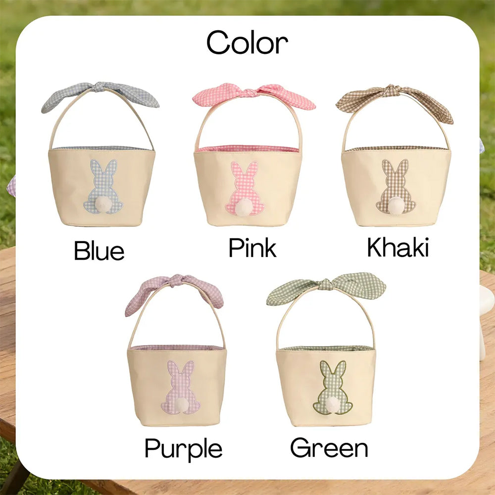 Personalized Name Bunny Rabbit Basket Embroidered Easter Basket Easter Gift for Kid HA75 920802