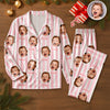 Custom Photo With Stripe Personalized Satin Pajamas Gift For Family HO82 900764