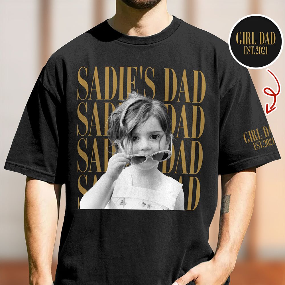 Personalized Vintage Photo Dad Mom Short Sleeve Print Shirt HA75 921590
