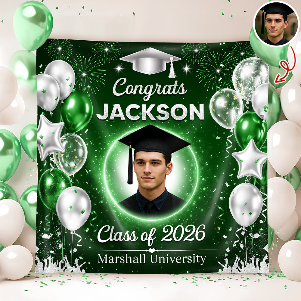 Custom Photo Graduation Party Backdrop – Personalized Celebration Decor HO82 902002