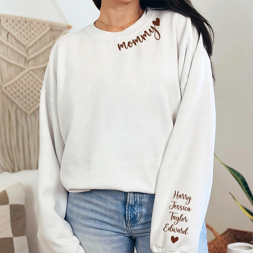 Custom Mama Sweatshirt With Kids Names On Sleeve TH10 892619