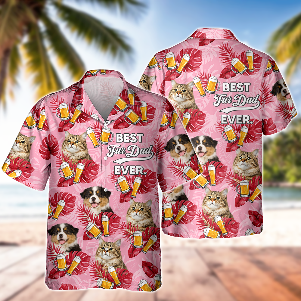 Custom Dog Cat Photo Best Dog Dad Ever Hawaiian Shirt Summer Gift CH07 896060