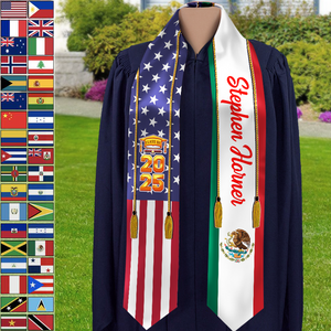 Country Flag Class of 2025 Stoles Sash, Graduation Gift, Senior Gift K228 888875