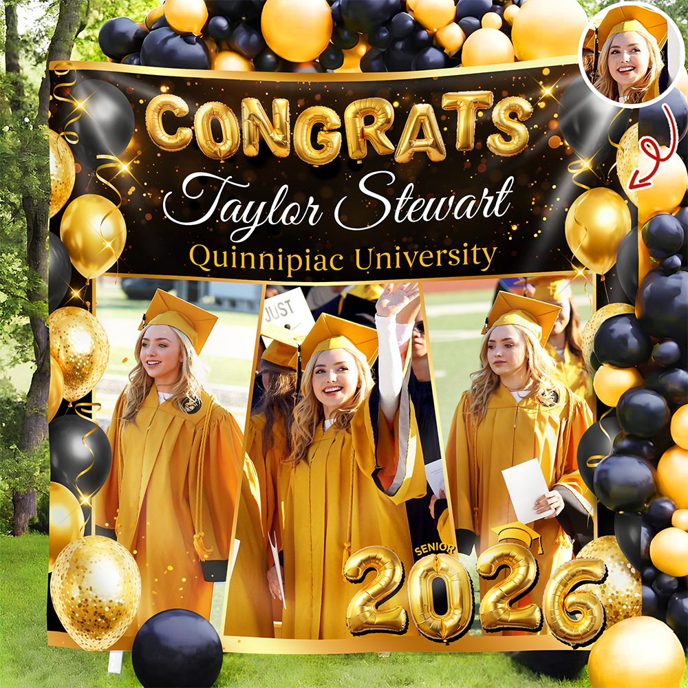 Custom Photo Congrats 2026 Graduation Balloons Backdrop HA75 920468