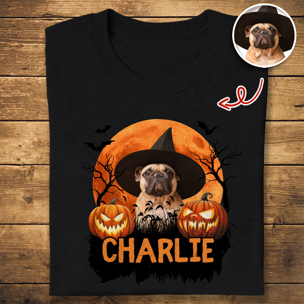 Custom Halloween Dog Photo Dark Shirt Spooky Season Shirt Dog Lovers Halloween Gift CH07 899428
