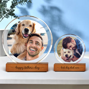Custom Dog Cat Photo Round Acrylic Frame Block Christmas Gift HA75 892942