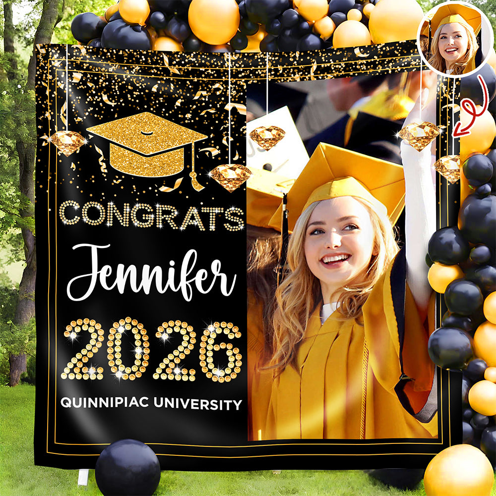 Personalized Congrats Class Of 2026 Backdrop Graduation Party Decor CH07 910824
