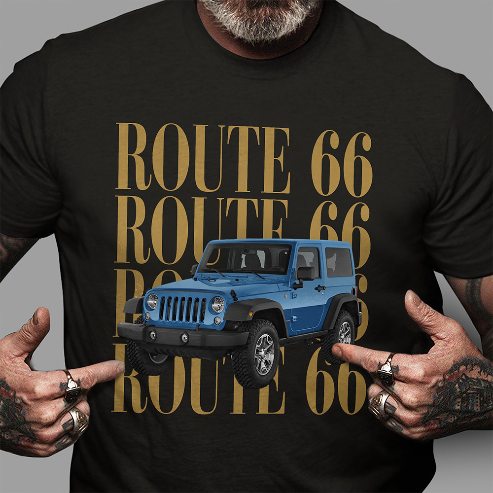Personalized Vintage Car Photo Route 66 Comfort Shirt For Car Lovers HA75 921684