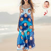 Custom Human Photo Tie Dye Background Hawaii Cami Maxi Dress HO82 901994
