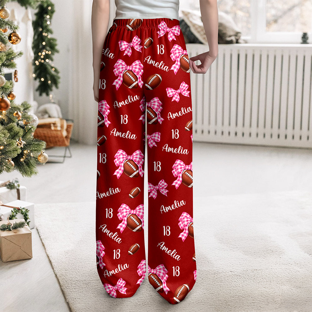 Personalized Coquette Bow Football Sweatpants Gift For Her HA75 919486
