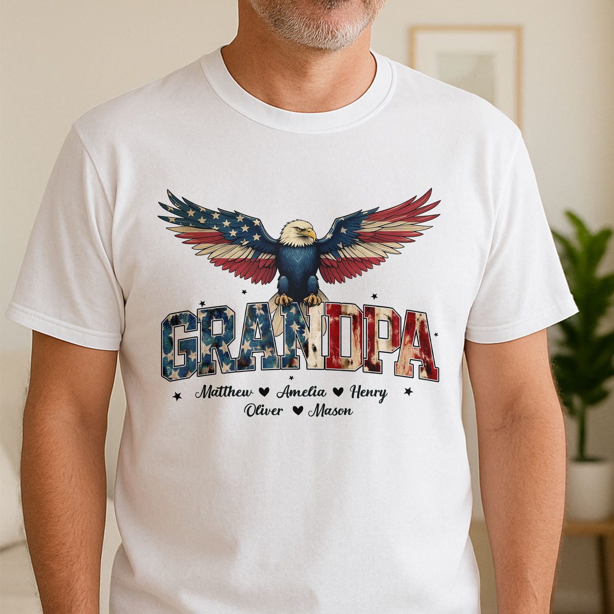 Custom Name America Papa Eagle USA Flag Patriotic Shirt HA75 898948