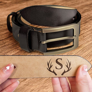 Personalized Name Engraved Leather Belt, Gift For Boyfriend, Husband, Golfer, Unique Golf Enthusiast Gift HO82 900848