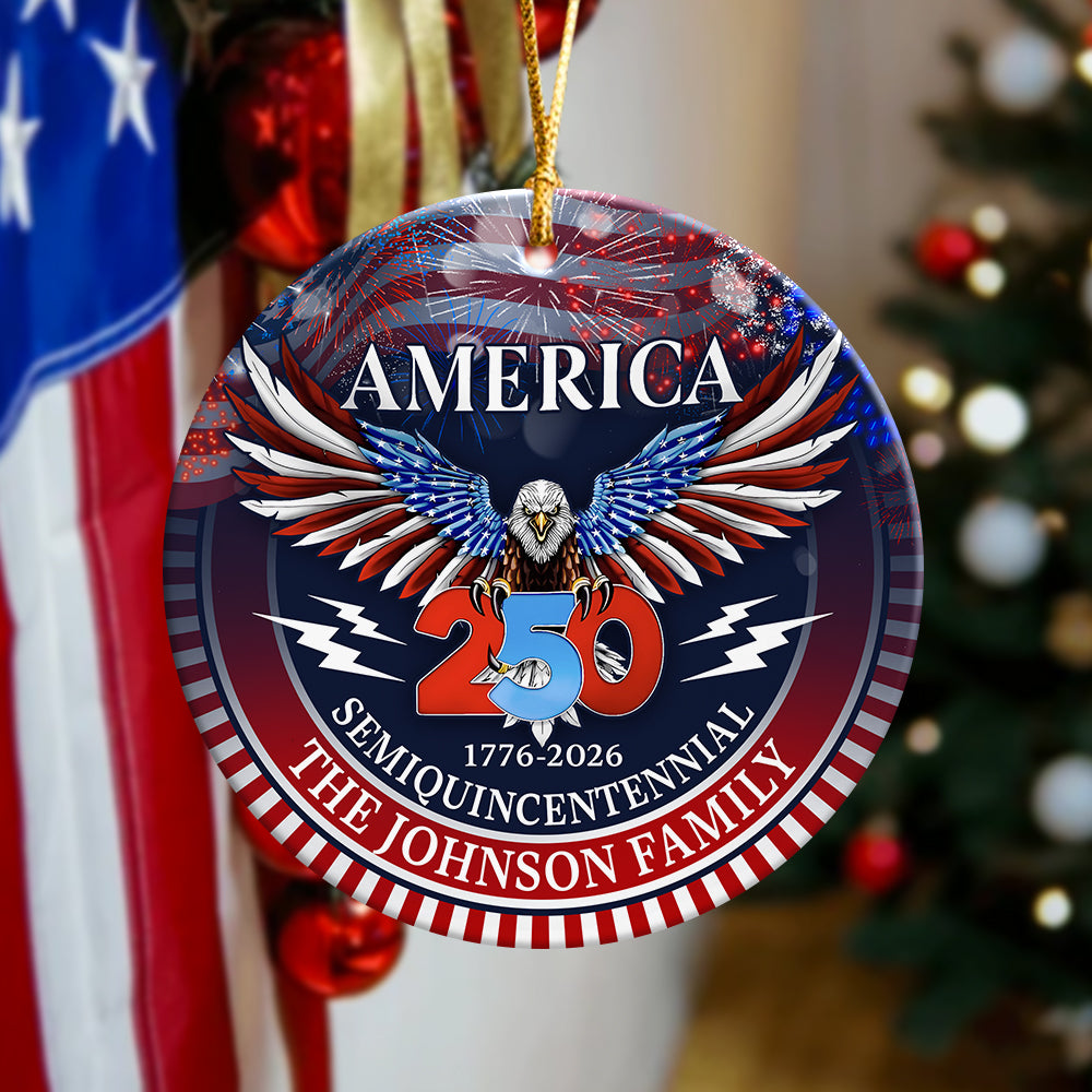 250 Years America Semiquincentennial Personalized Ceramic Ornament HA75 898536