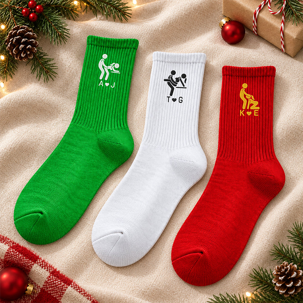 Personalized Funny Adult Embroidered Christmas Socks - Christmas Gift For Husband & Boyfriend HA75 919256