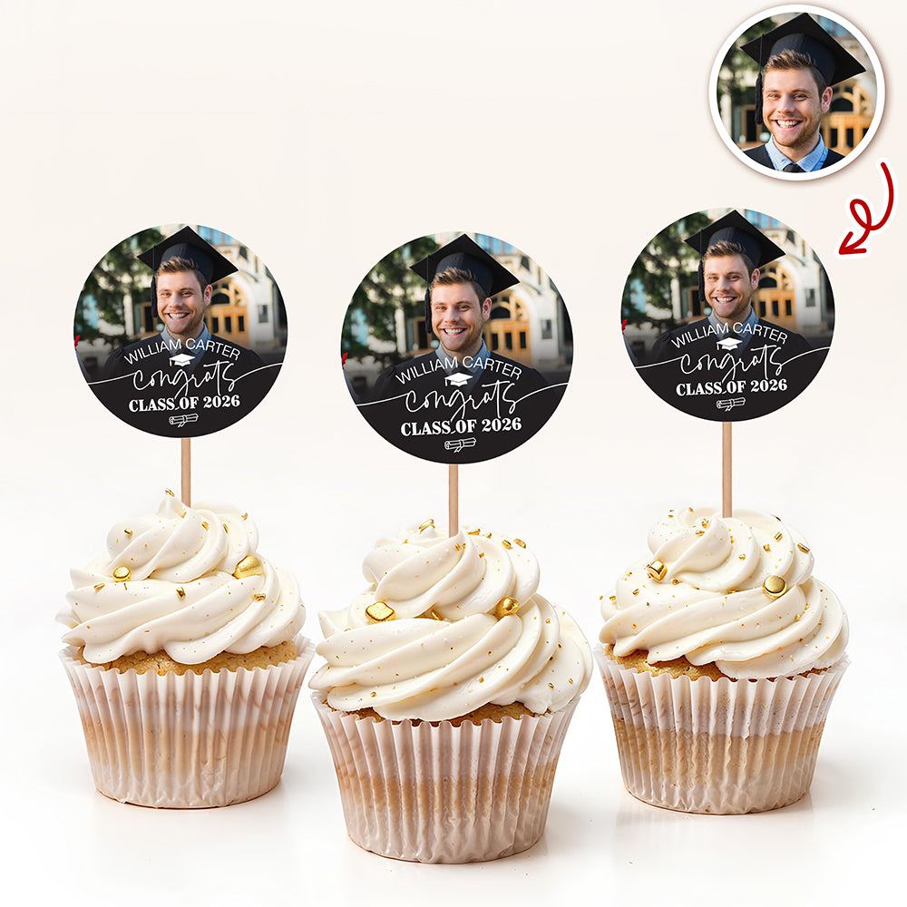 Custom Photo Class Of 2026 Graduation Cupcake Topper HO82 901358