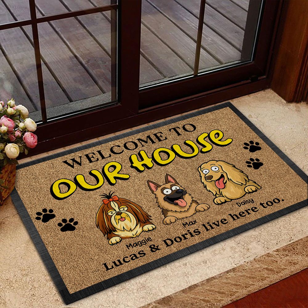 Personalized Welcome to Our House For Dog Lovers Doormats LM32 893387
