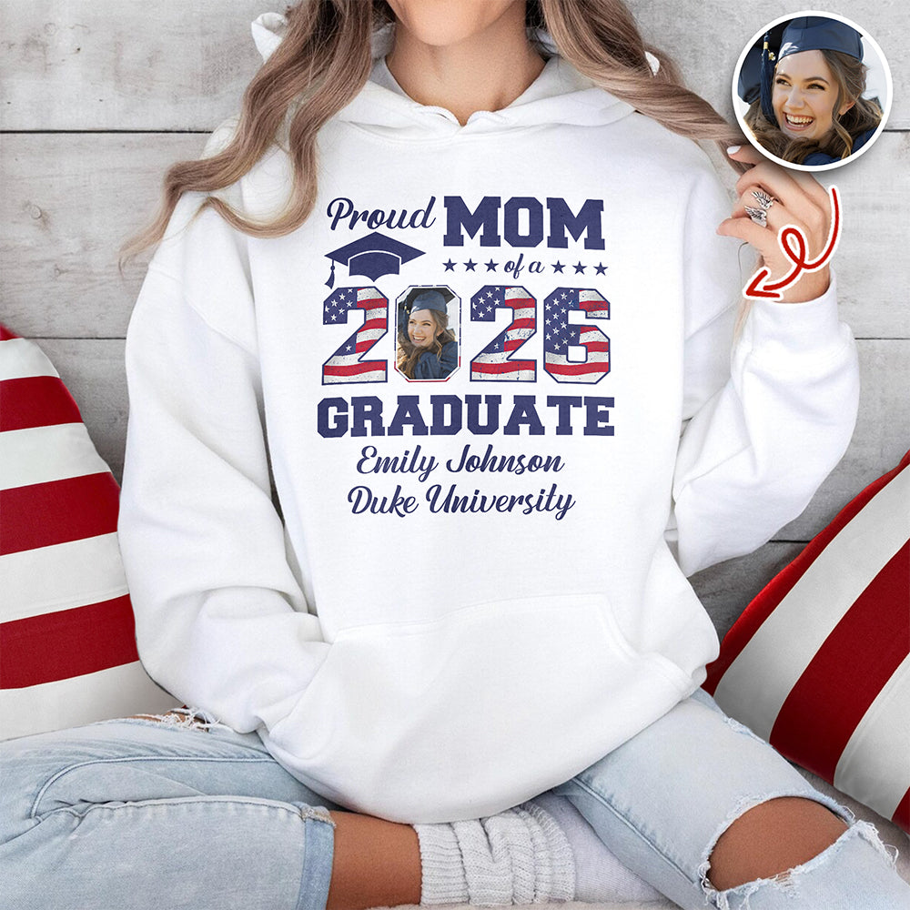 Custom Photo Proud Mom Of A Graduate - Graduation Bright Shirt HA75 920080