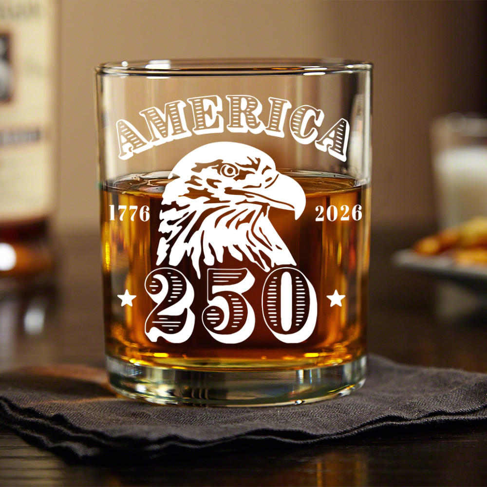America 250 Years Happy 250th Birthday USA Whiskey Glass HA75 898102
