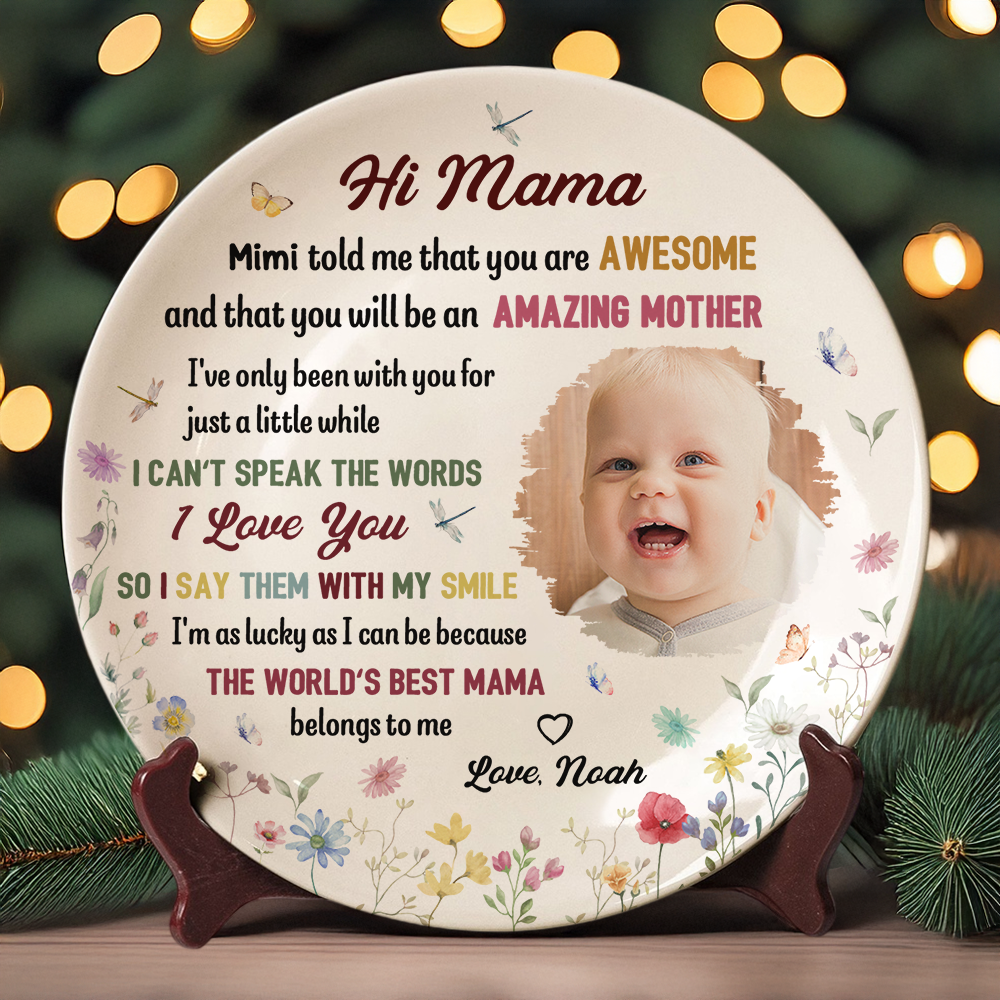 Custom Photo The World's Best Mommy Belongs To Me Home Decor Ceramic Plate LM32 893217
